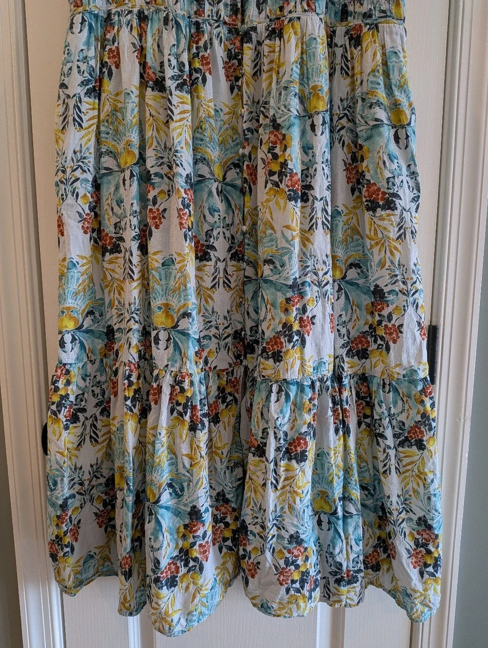 Anthropologie Peregrine Midi‎ Dress Floral Tiered Bohemian Cottagecore Size 2X - Picture 8 of 15